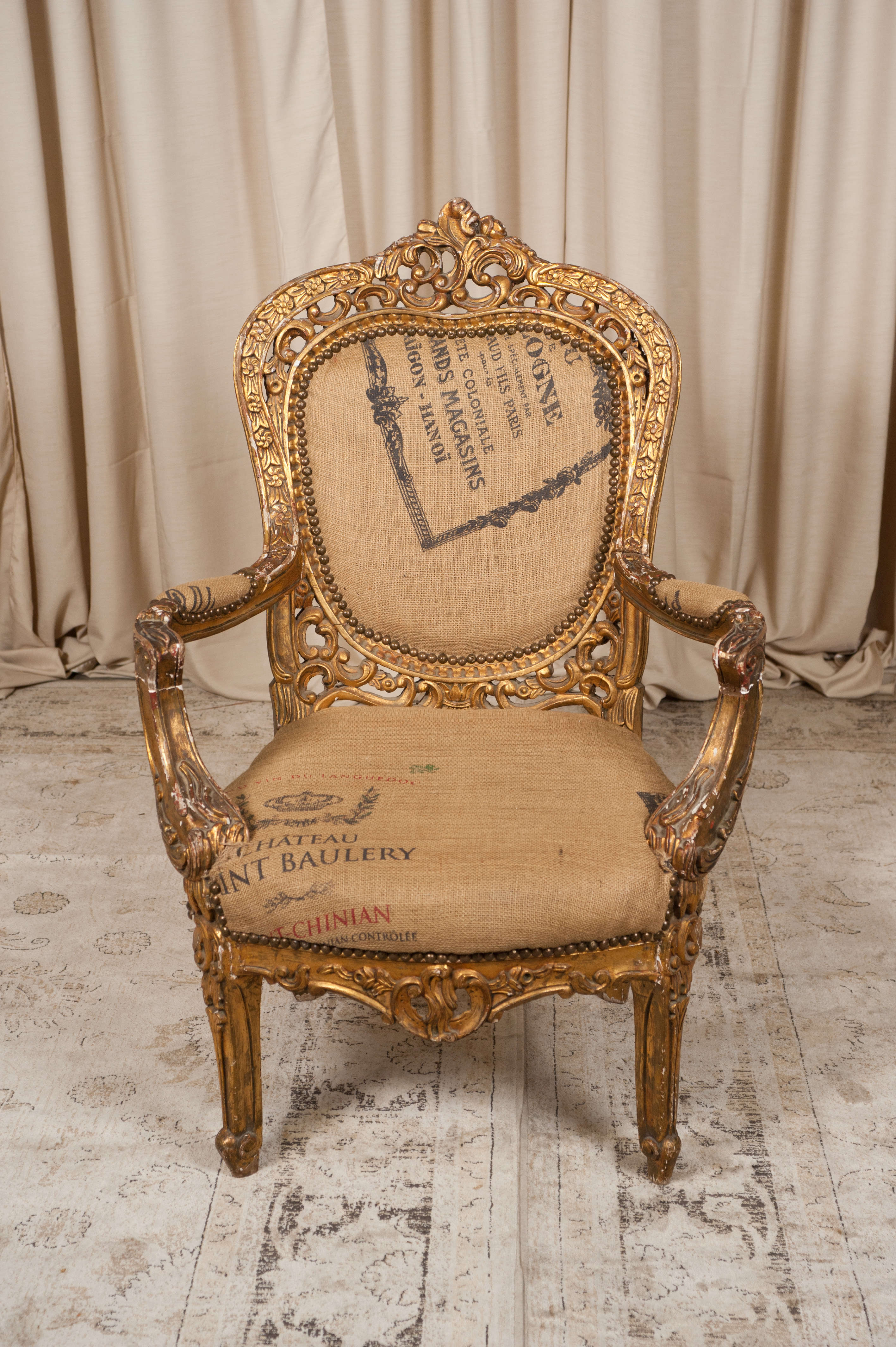 french linen armchair randal events