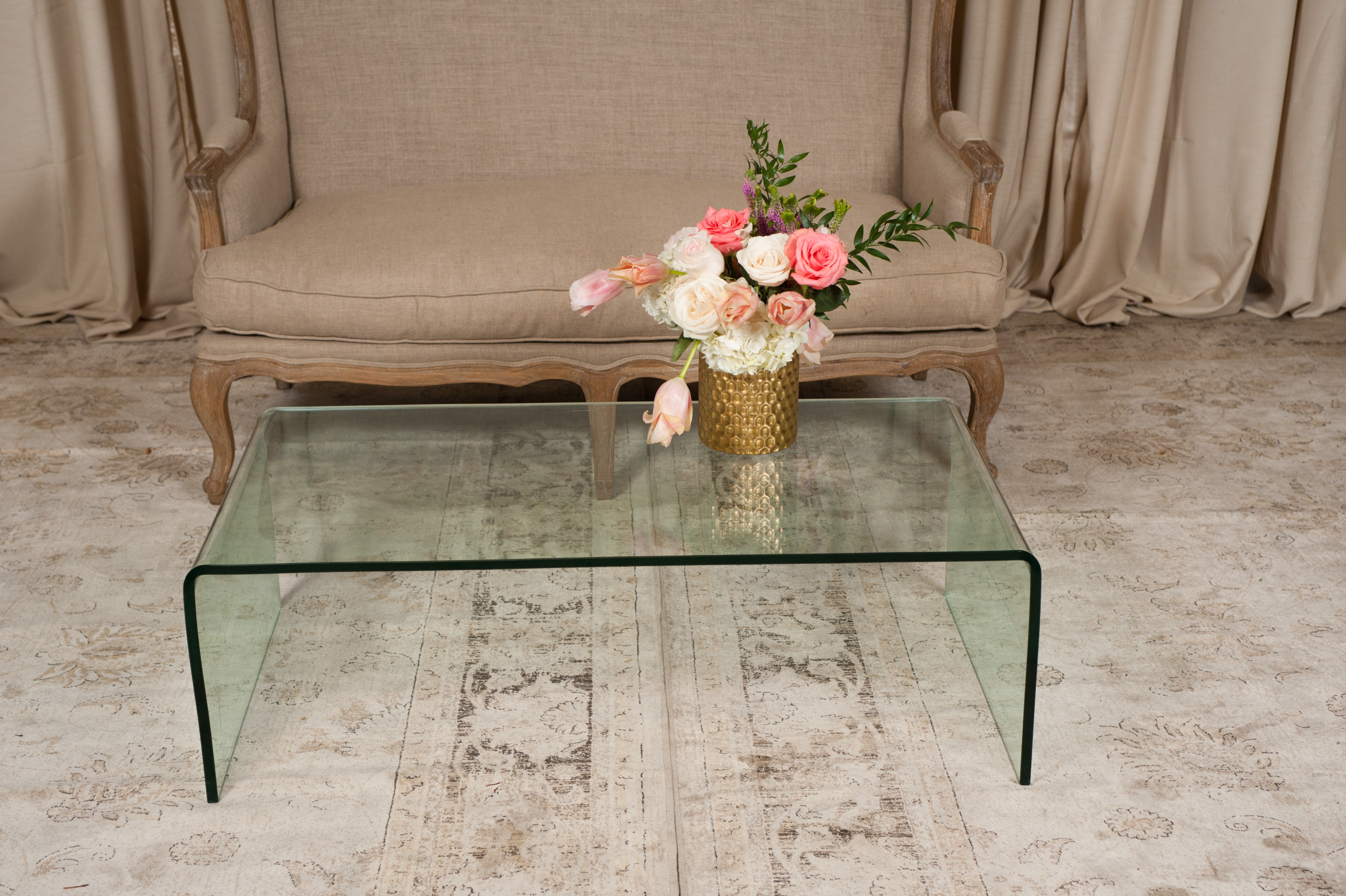 Glass Waterfall Coffee Table